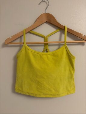 Beyond Yoga Neon Yellow Racerback Cropped Tank